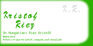 kristof riez business card