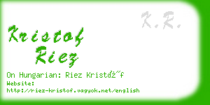 kristof riez business card